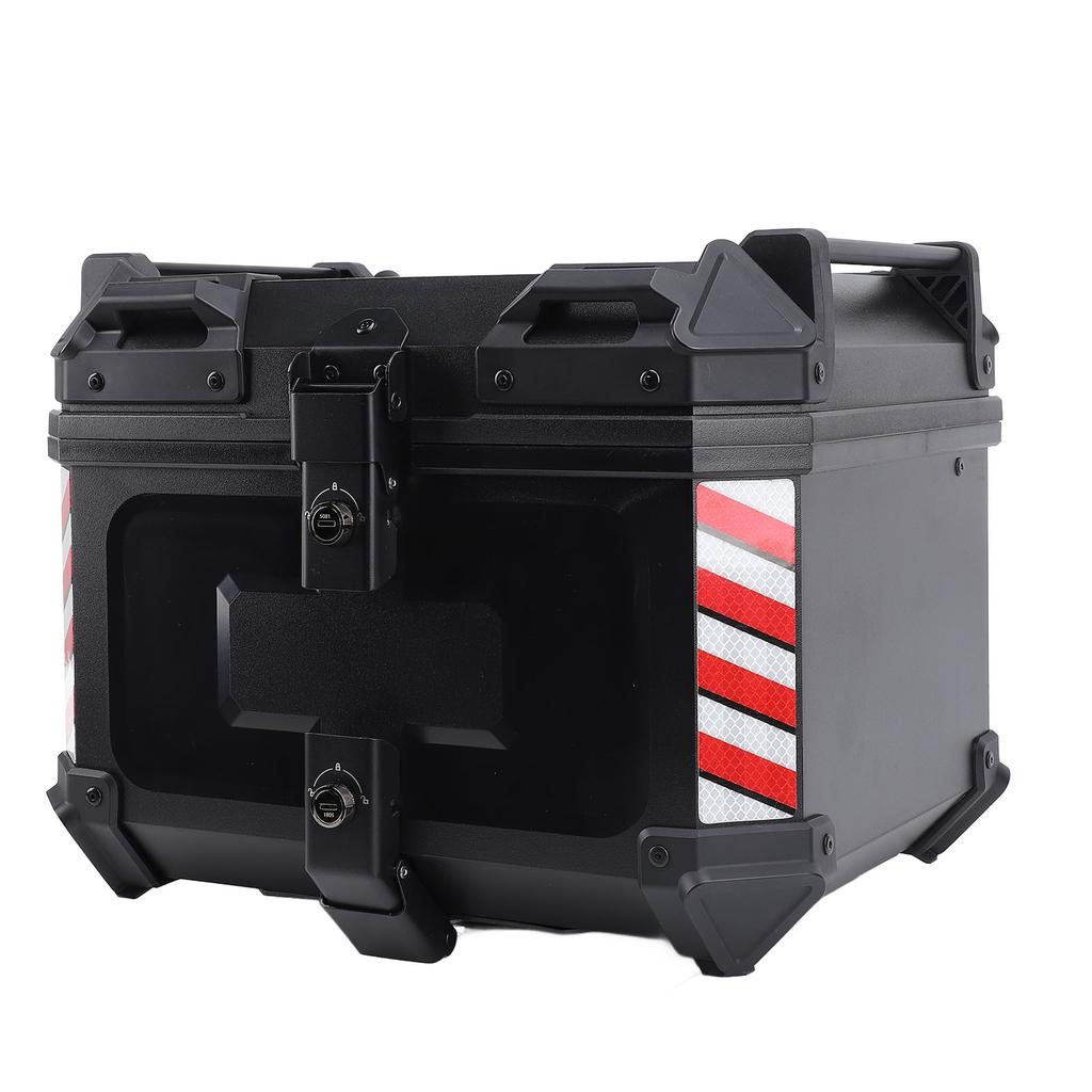45L Motorcycle Top Box ABS Waterproof with Safety Lock Universal Fit Top Case for Helmet Luggage