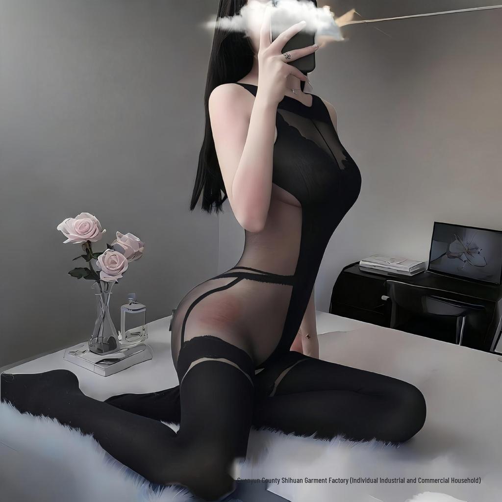 Sheer Temptation Lingerie Set: Tearable Bodysuit & Stockings