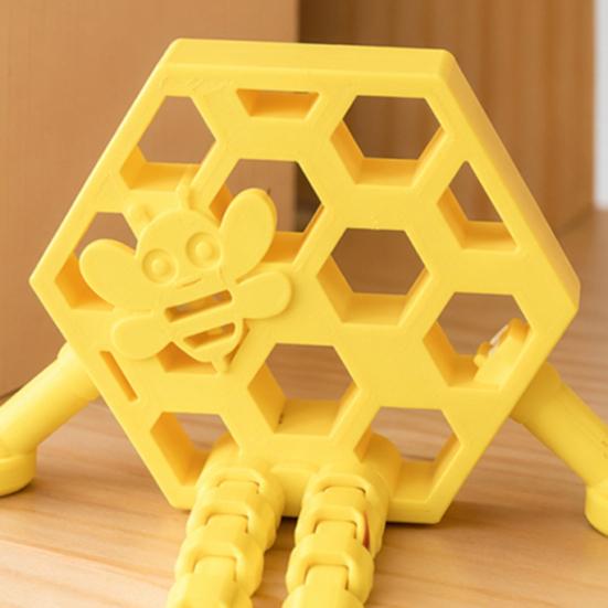3D Printed Honeycomb Bee Ornament, with Flexible Leg Joint Design, Durable PLA Articulated Toy, No Assembly Needed Toy for Kids Bee Lovers