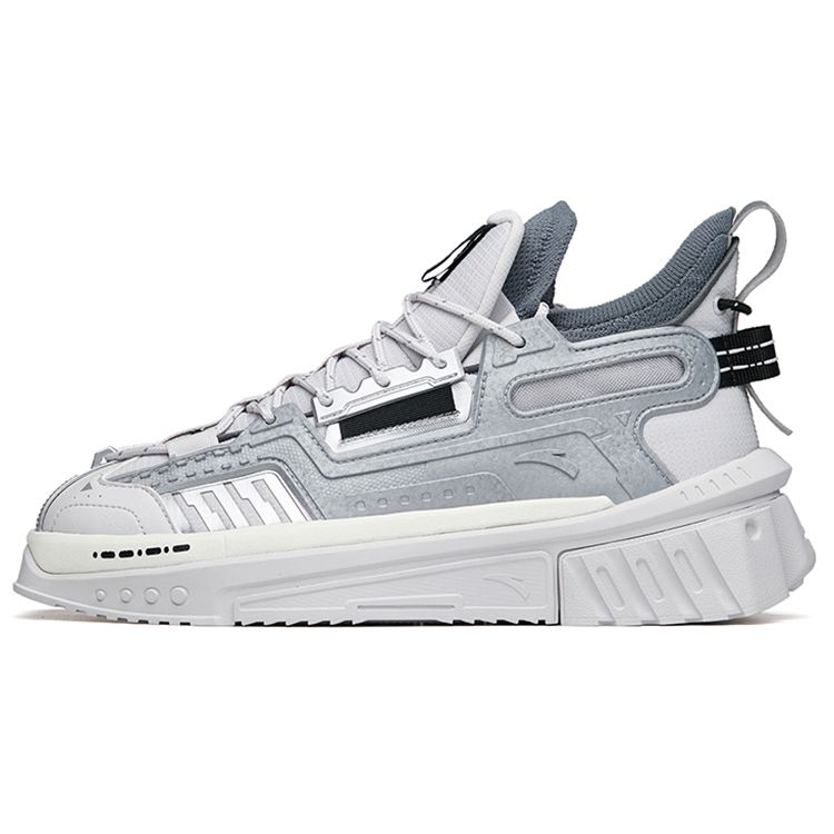 ANTA High Top Skate Shoes Gray White Black Men 912218080-1 39