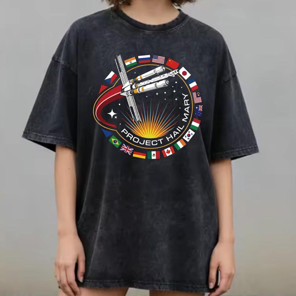 2026 Project Hail Mary Ryland Grace Rocky Graphic 100Cotton Unisex Shirt Summer New Fashion Unisex Oversized Tshirt Fan Gift