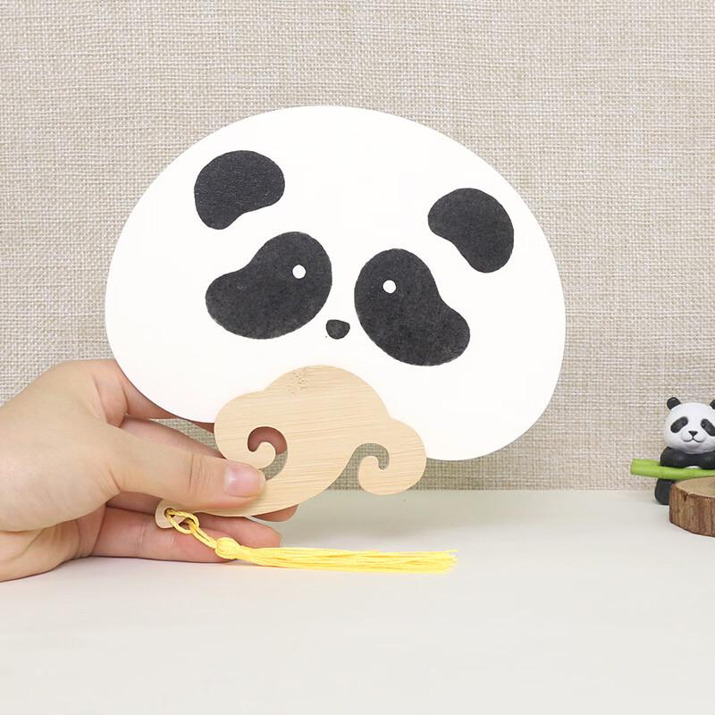 Круглый веер с ручной росписью панды в китайском стиле