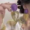 Chic Leaf Pendant Earrings Color Blocking Exaggerated Earrings Unique Vintage Drop Earrings  Party