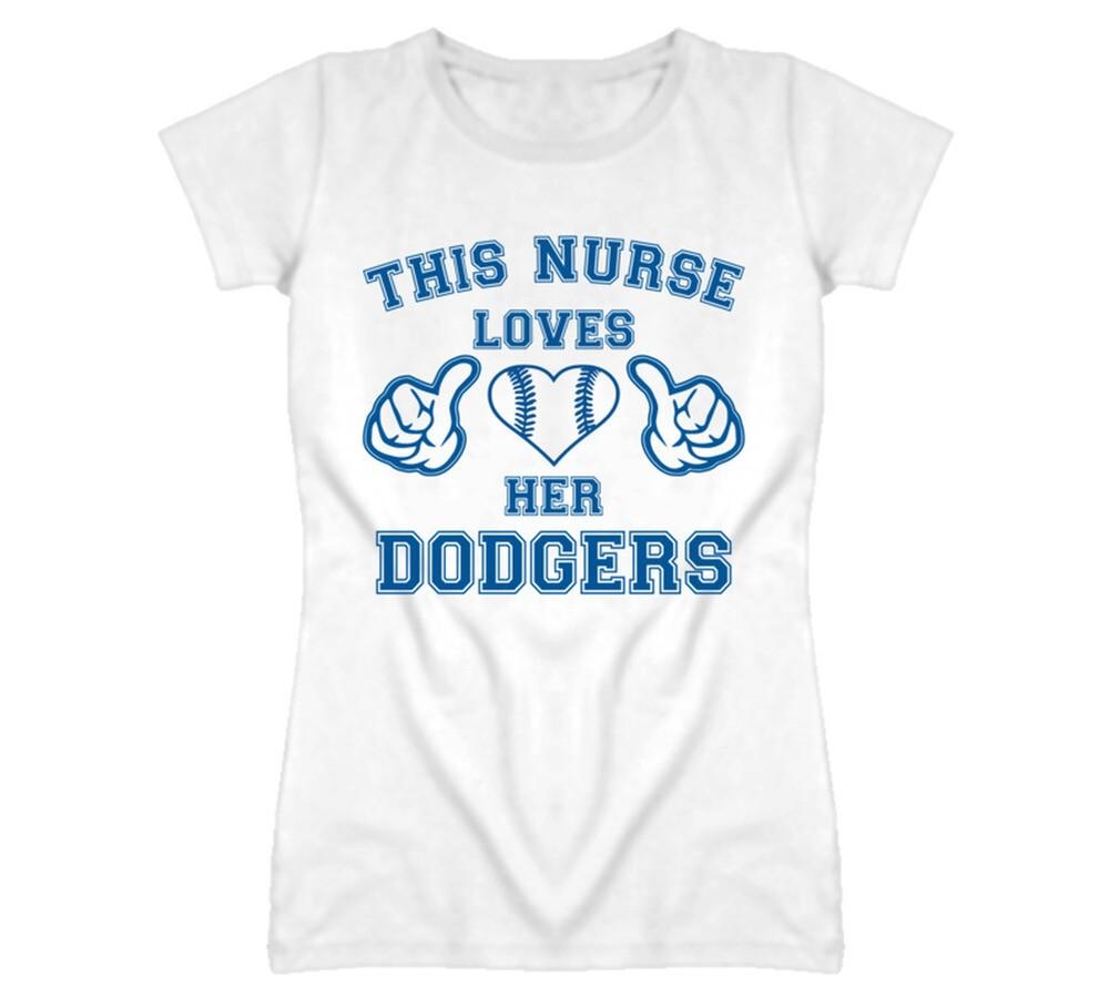 

This Nurse Loves Her Dodgers Baseball T Shirt - Los Angeles Dodgers Team Colors 2XL