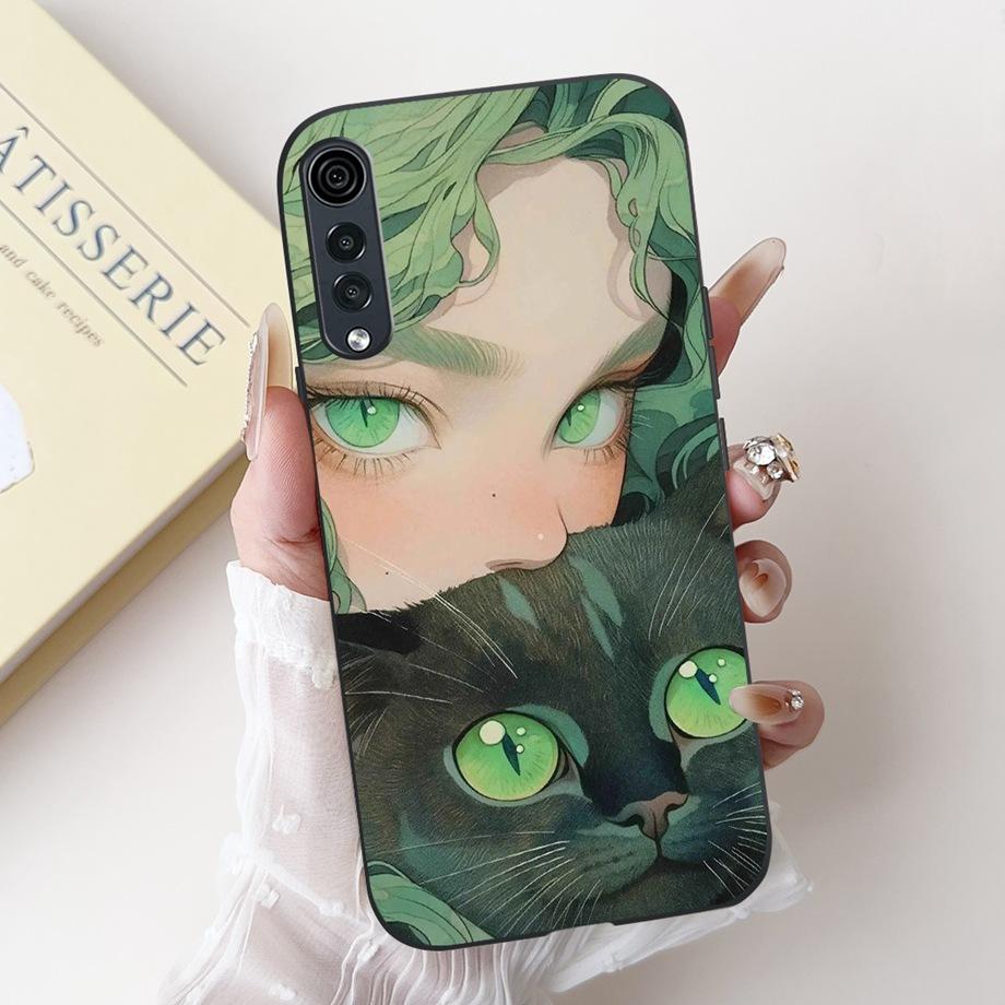 For LG Velvet 4G 5G UW Phone Case Velvet LM-G900 Back Cover Soft Matte Silicone Slim Fundas Lovely Panda Rabbit Flower Cartoon
