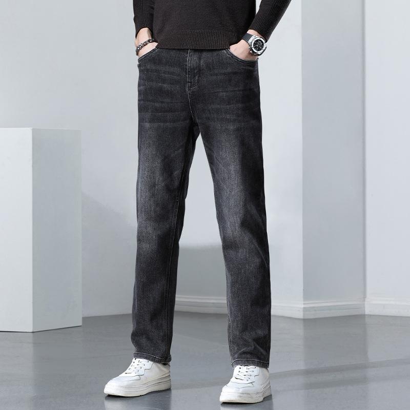 

Весна и Лето Новые Мужские Свободные Маленькие Прямые Стрейч Легкие Деловые Джинсы Брюки Мужские 40 чёрный