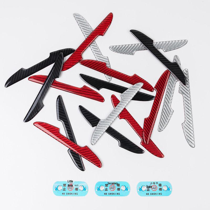 Car Door Edge & Rearview Mirror Carbon Fiber Anti-collision Strip Protector.