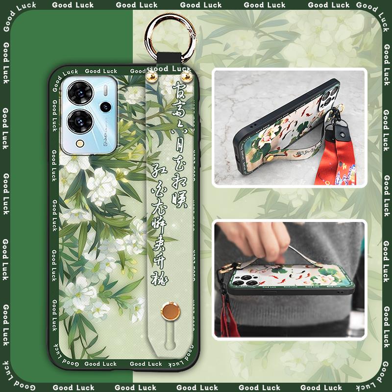 Silicone Dirt-resistant Phone Case For ZTE Blade V40 Pro Durable Waterproof Wristband Anti-dust Shockproof Elderly Lady