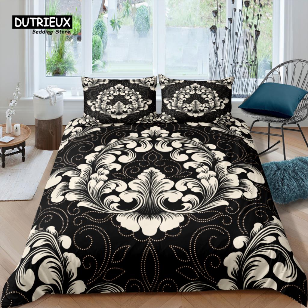 

Home Living Luxury 3D Damask Bedding Set Boho Duvet Cover Set Pillowcase Kids Bedding Set Queen and King EU/US/AU/UK Size EU single(135x200cm)
