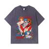 T-shirt Lavate 275 GSM 100% Cotone Evangelion V9 Asuka Rei Stampa Waifu Unisex T-shirt in Cotone Pesante