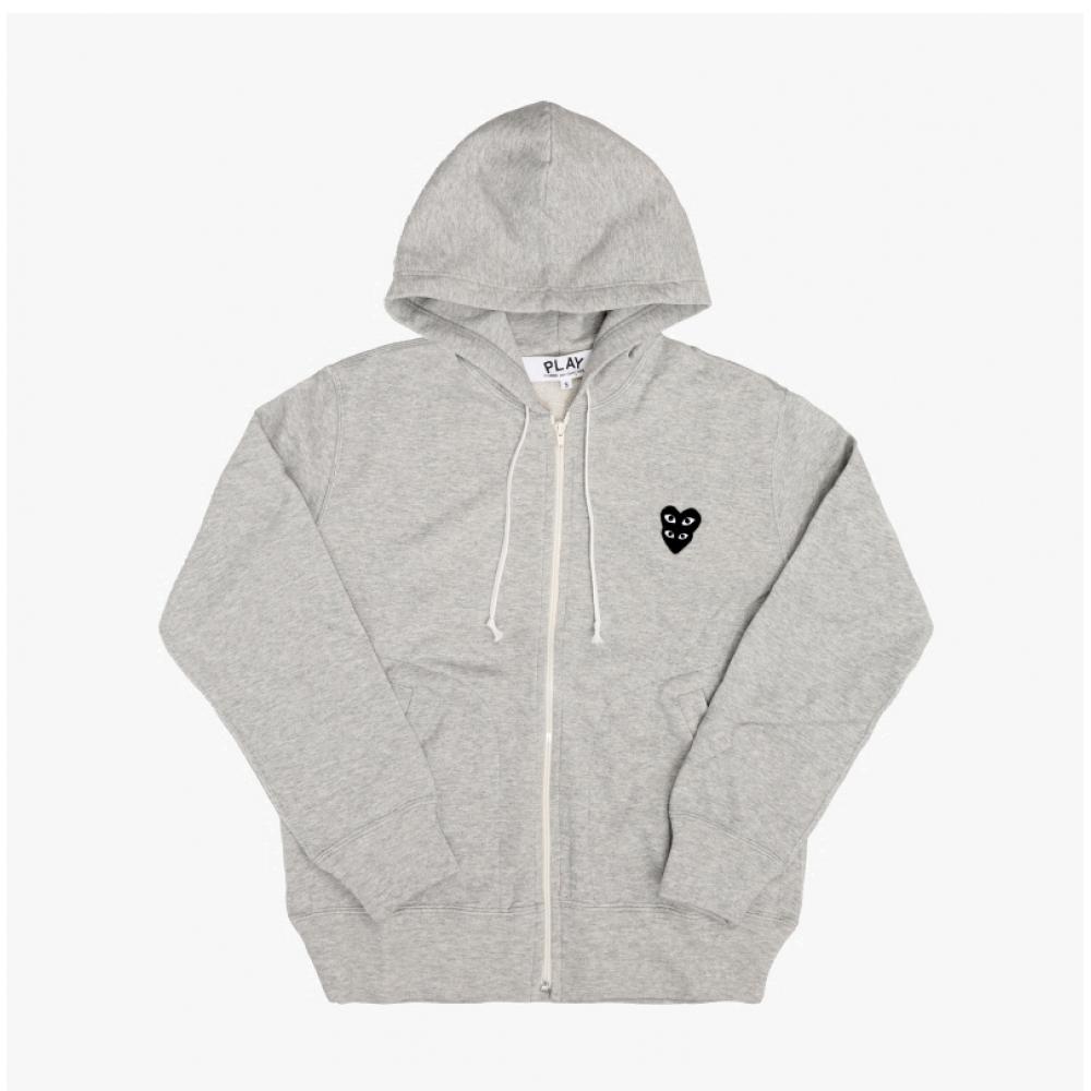 Comme Des Gar Ons Play Black Double Heart Badge Hoodie Ax T302 051