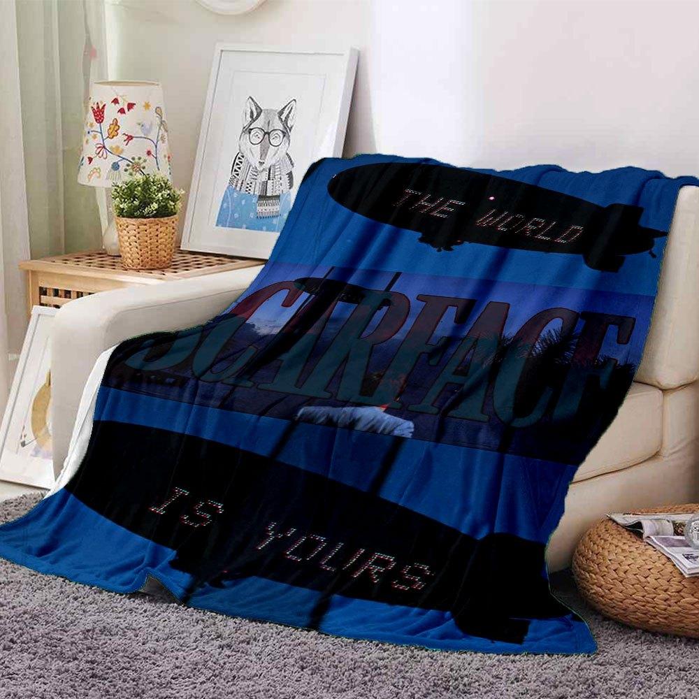 

1pc Scarface-Inspired Flannel Blanket - Soft Cozy All-Season Throw for Bedroom, Sofa, Camping, Travel - Perfect Gift for Movie FansB66 80cmx120cm(31inx47in)