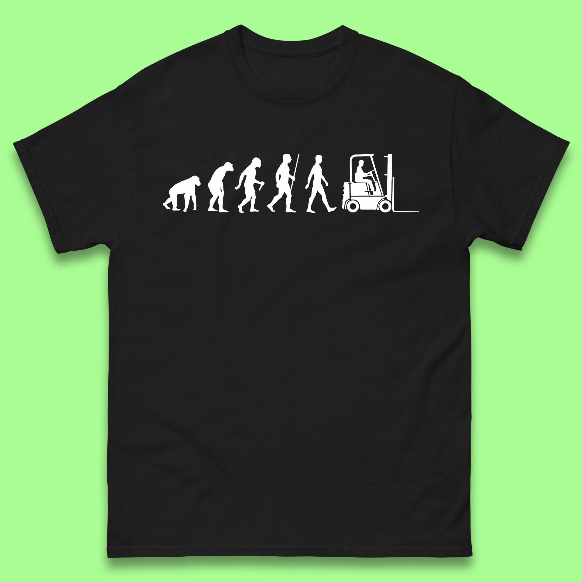 Funny Forklift Operator Evolution Vintage Evolution of Forklift Driver Mens Tee Top L