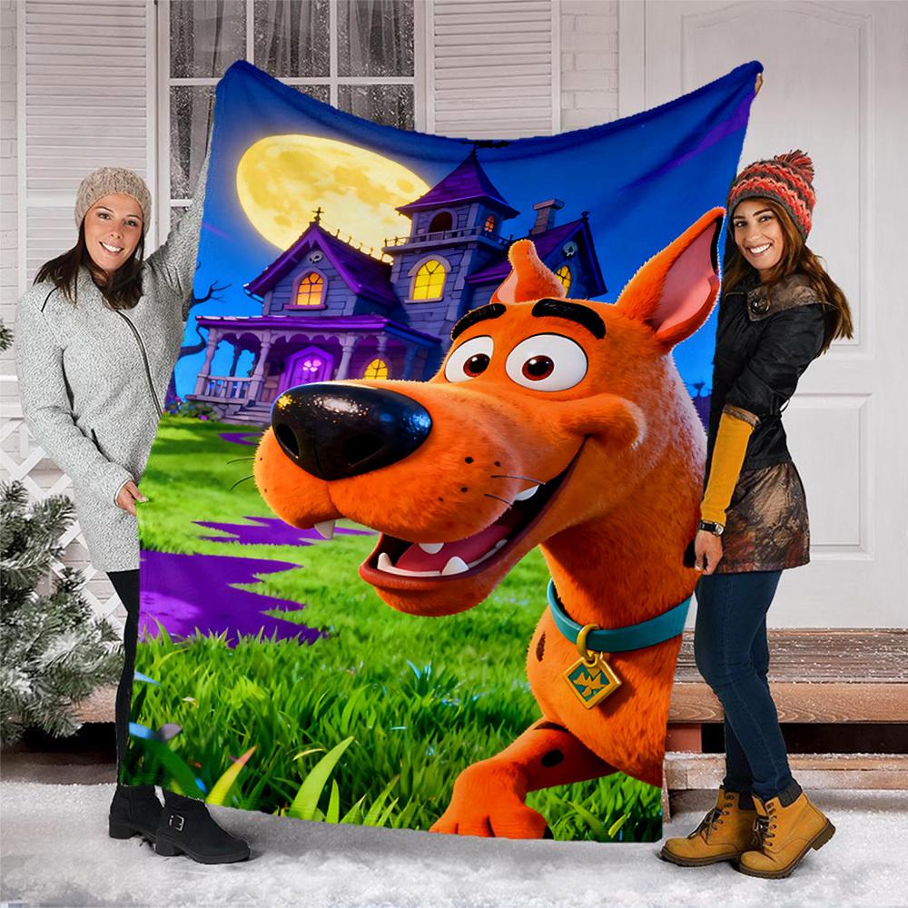 1pc Scooby Doo Outdoor Personalized Flannel Blanket, Soft, Lightweight Personalized Flannel Blanket, Digital Printing,
