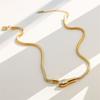 316L Stainless Steel Snakehead Shining Zircon Necklace Trendy Neck Chain Choker Collar Waterproof Jewelry For Women