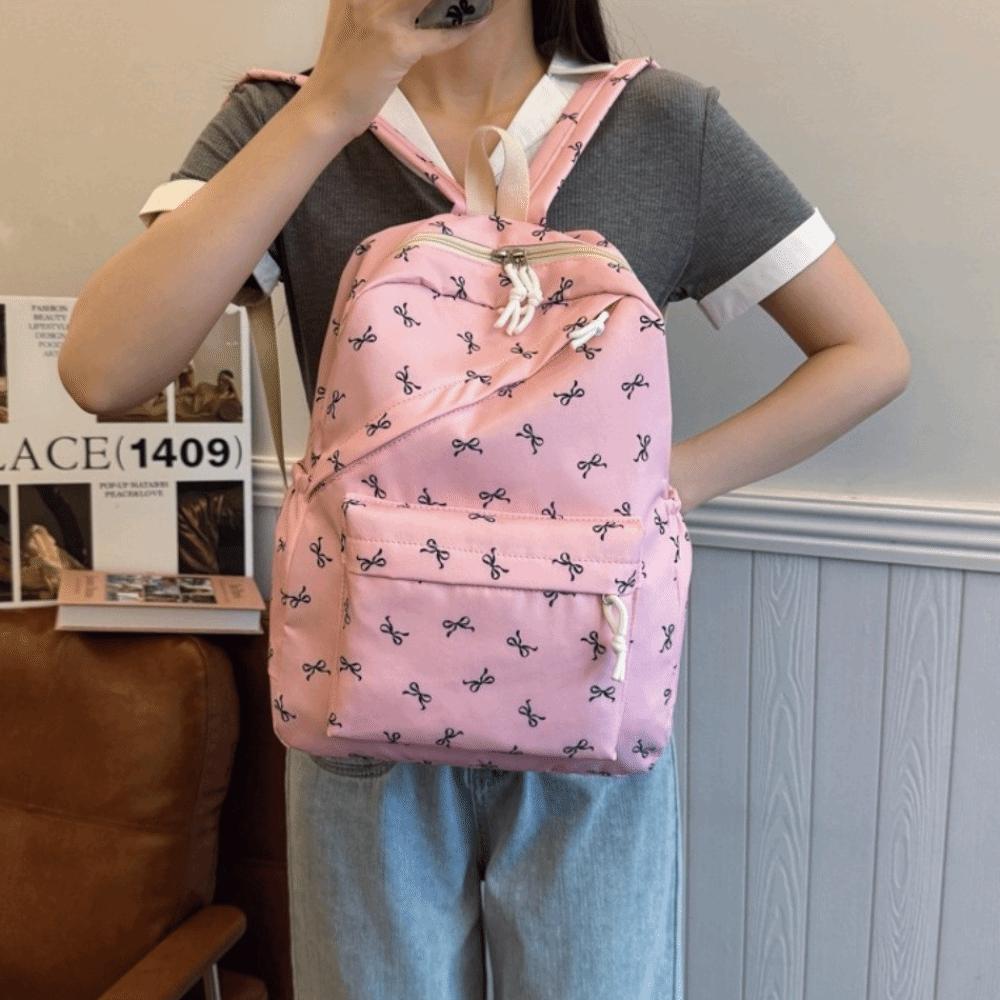 Lightweight Bow Backpack Adjustable Straps Teenagers Shoulder Bag Junior High School