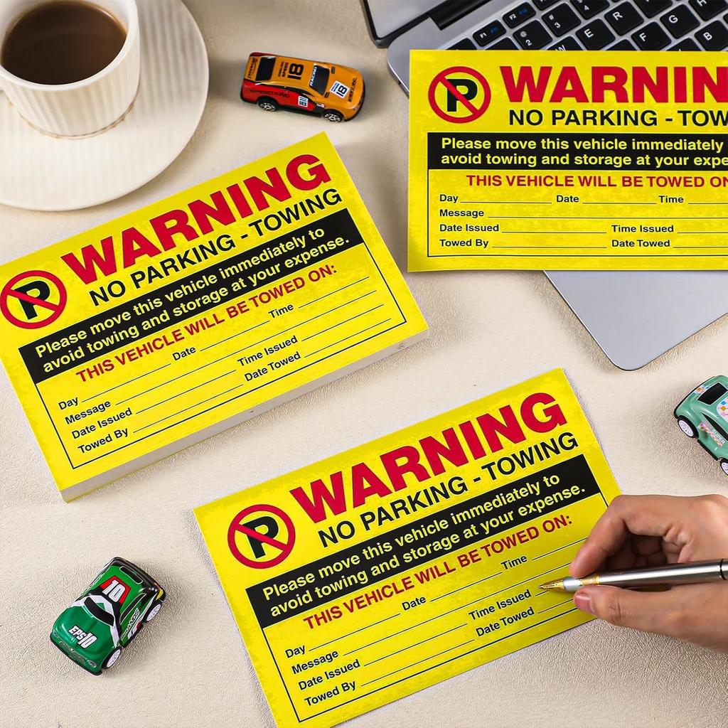 100 Parking Violation Stickers 5 x 8 Please Move This Vehicle to Avoid Towing Parking Violation Notice Tow Stickers Car Vehicle Private Adhesive Car