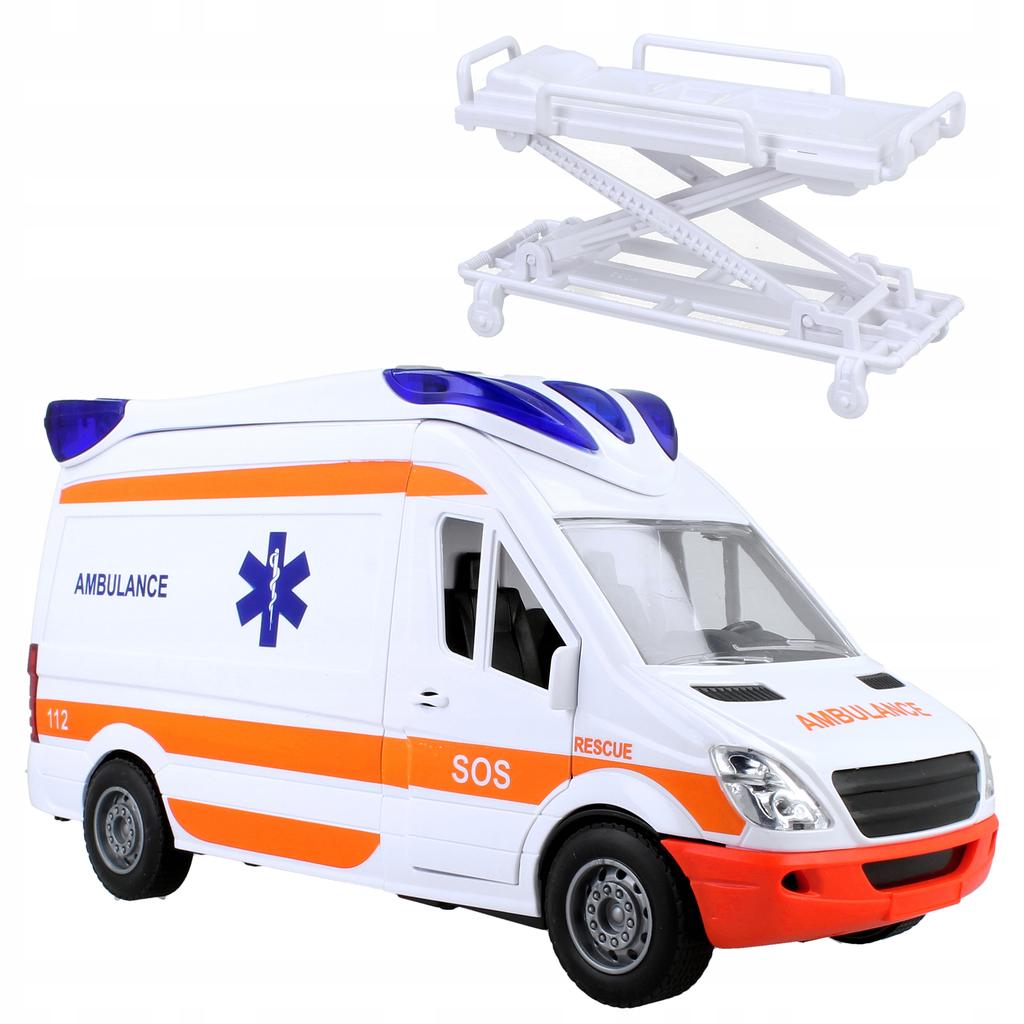 [PACZB] Ambulanza + Barella Ambulanza con Suono Motorizzato LED Z3170