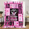 1PC Breast Cancer Awareness Pink Ribbon Throw Blanket Soft Comfortable All Seasons Perfect Sofa Office Travel Home Gift Idea