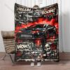 1PC Cool Modified Car and Skull Comic Elements  Print Adult Children Warm Blankets Home Travel Car Soft Comfortable Luxury Gifts