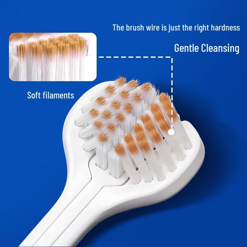 Baicuilai Weichborsten 3-seitige Zahnbürste für Erwachsene