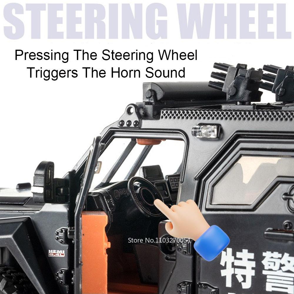 ABBD1 1:24 Military Spinosaurus Explosion Proof Vehice Sabertooth Car Model Toy Diecast Alloy Sound Light Pull Back Toy for Adult Gift