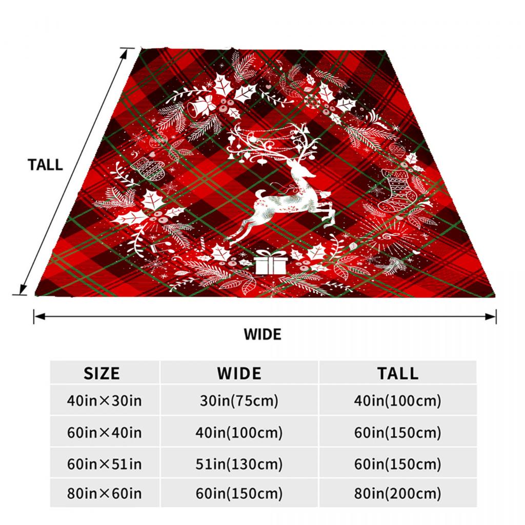 Merry Christmas Reindeer Snowflake Flannel Blanket-Bed Blanket&Throw Blanket Soft Comfortable, Ideal for Home Decoration Gifting