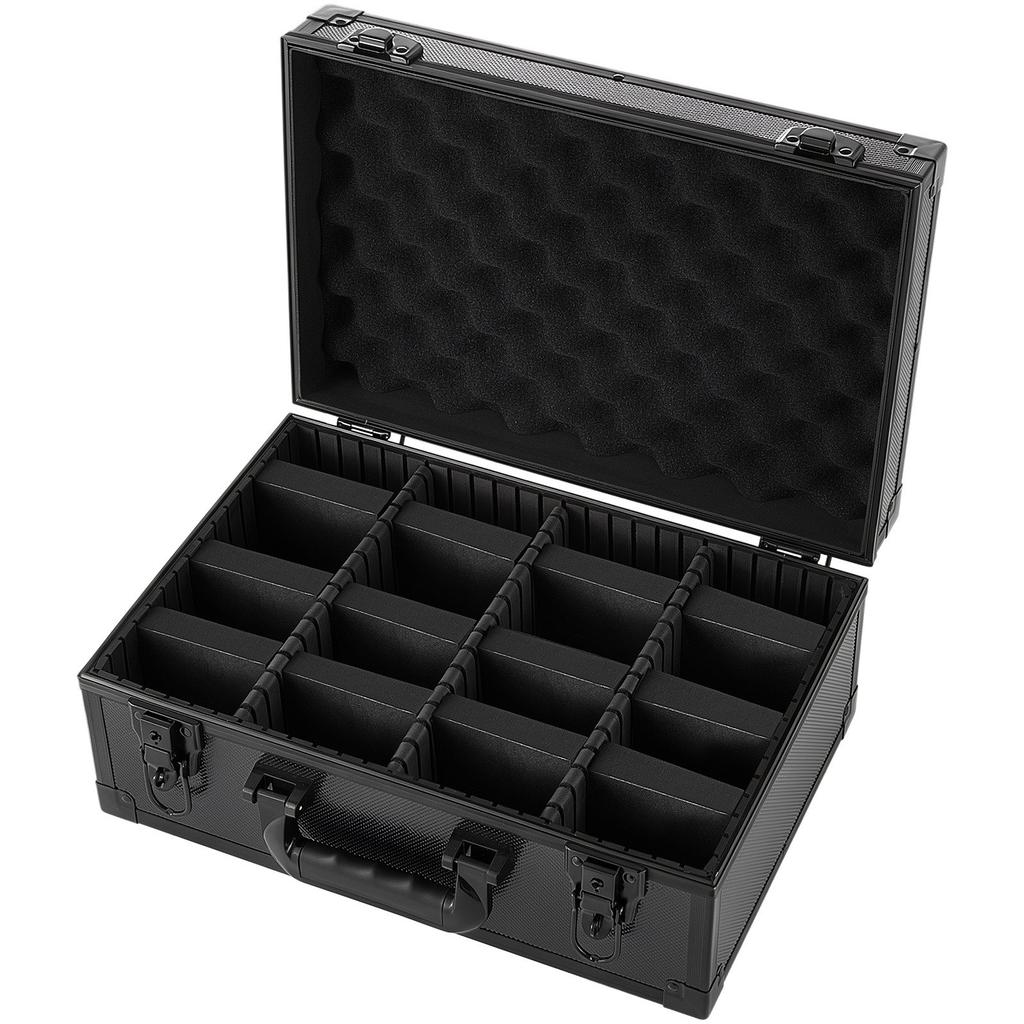 VEVOR Graded Card Case 4 Row 120 PSA Slab Storage Box with Secure Lock, Baseball Sports Trading Cards Holder Collector with 12 Dividers, Key