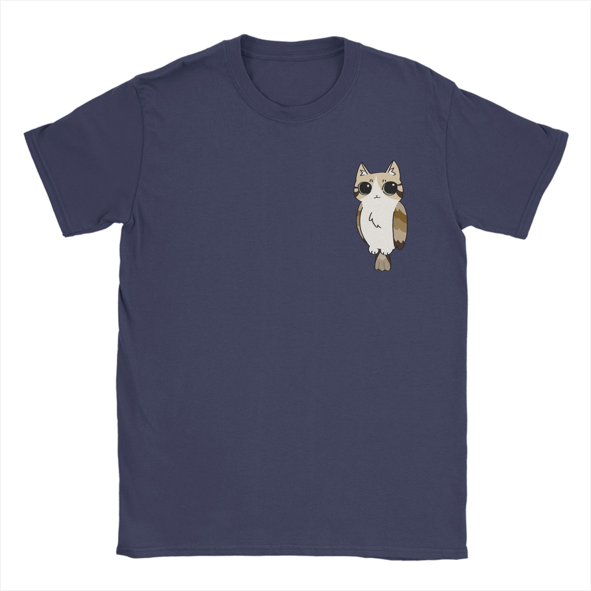 

Cat Meowl Owl T-Shirts Men Funny 100% Cotton Tees Round Neck Short Sleeve T Shirt Printed Clothing 4XL