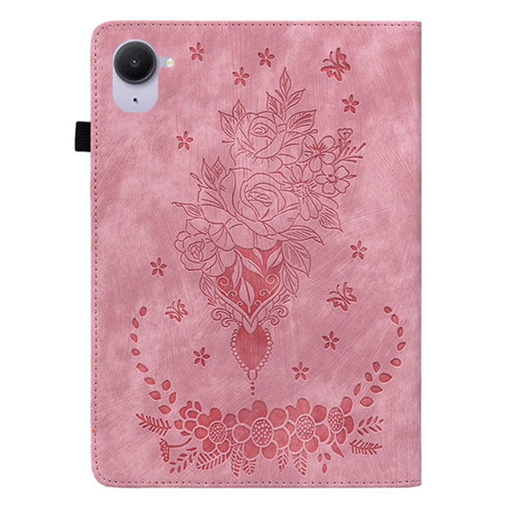 For Xiaomi Redmi K Pad Case Card Holder Anti-Scratch Leather Cover Rose Flower Imprint