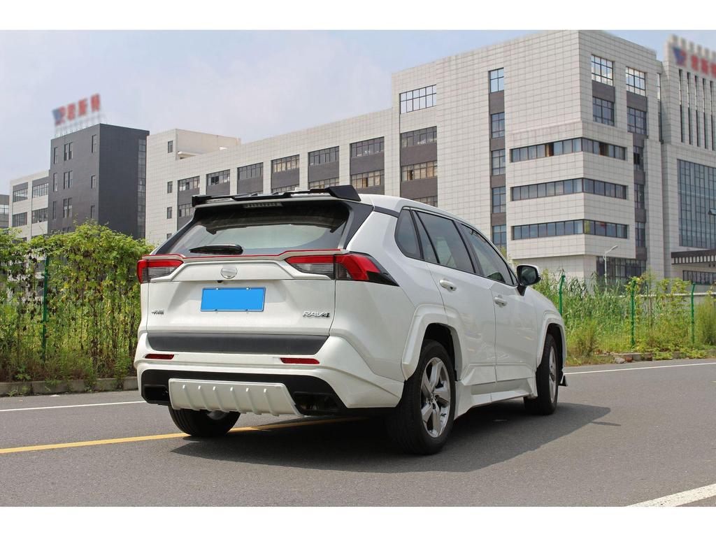 Compatible Body Kit for 2020 Toyota RAV4: Front Lip, Bumper Fender Flares, Side Skirts, Rear & Middle Spoilers, Rear Wing.