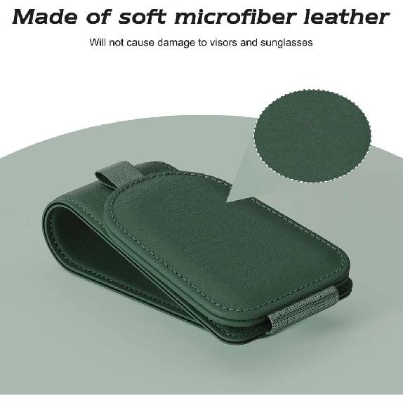 Sotfamily Sunglass Holder For Car Visor, Suede Cloth Magnetic Sunglass Organizer For Car Accessories, 2 Packs, Grass Green