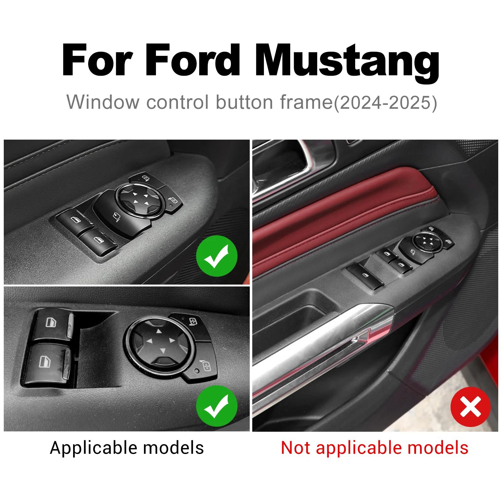 For Ford Mustang Dark Horse EcoBoost GT S650 2025 2025 2026 Real Soft Carbon Fiber Sticker Car Door Window Button Panel Trim