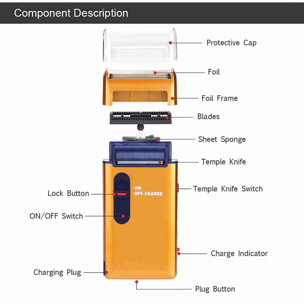 Men Rechargeable Shaver Electric Razor Sideburn Trimmer Classical Beard Shaver Men Care