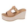 Summer 2026 Fashion Women Slip on Platform Wedges Flats Comfortable Peep Toe Plus Size Shoes for Women 36-43 Women Sandals