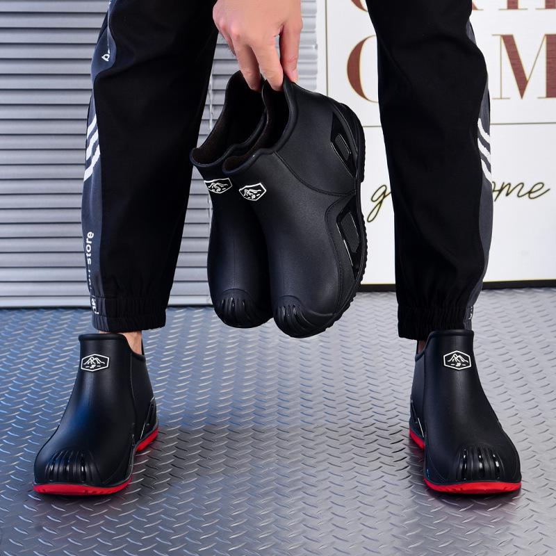 Frühling/Sommer Herren Bequeme Wasserdichte Rutschfeste Regenstiefel - Kurzer Schaft, Dicke Sohle, Ideal für Küchenarbeit und Angeln