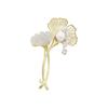 Ginkgo Leaf Imitation Pearl Brooch for Women Korean Fashion Brooch and Corsage Versatile for Suits and Overcoats