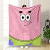 A Cartoonish Pink Face with Big Eyes and a Small Smile, Wearing Green. for All Seasons Blanket Lunch Break Throw Gift