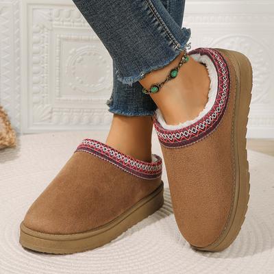 Fashion Snow Boots Women Winter Warm Thick Soles Without Heel-covered Hair Half Slipper Cotton Shoes Comfortable Warm Boots for Women