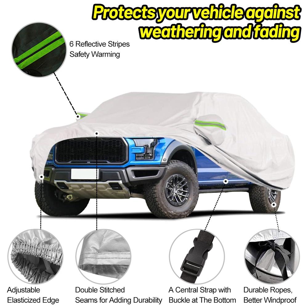 UTE Pickup Truck Cover Fit for Toyota Tacoma/Hilux Vigo/Rero Waterproof Full Car Body Cover Rain Snow All Weather Protection