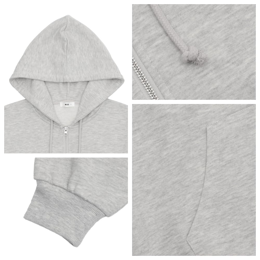 WEGO Big Zip Loose Plus Size Long for High School and Perfect for and Fall and Winter F Type Beige Women's Hoodie, Fit, Sweatshirt, Sleeve, Students,