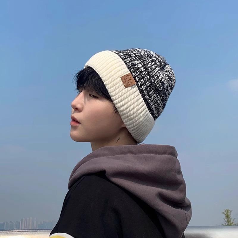 Autumn and Winter Knitted Woolen Hat Korean Style Fashionable Velvet Warm Ear Protection Male and Female Student Young Couple Cold Hat