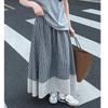 Damen Hohe Taille Japanischer Retro Streifen A-Linien Schirmrock – Schlankmachend und Elegant für Frühling/Sommer