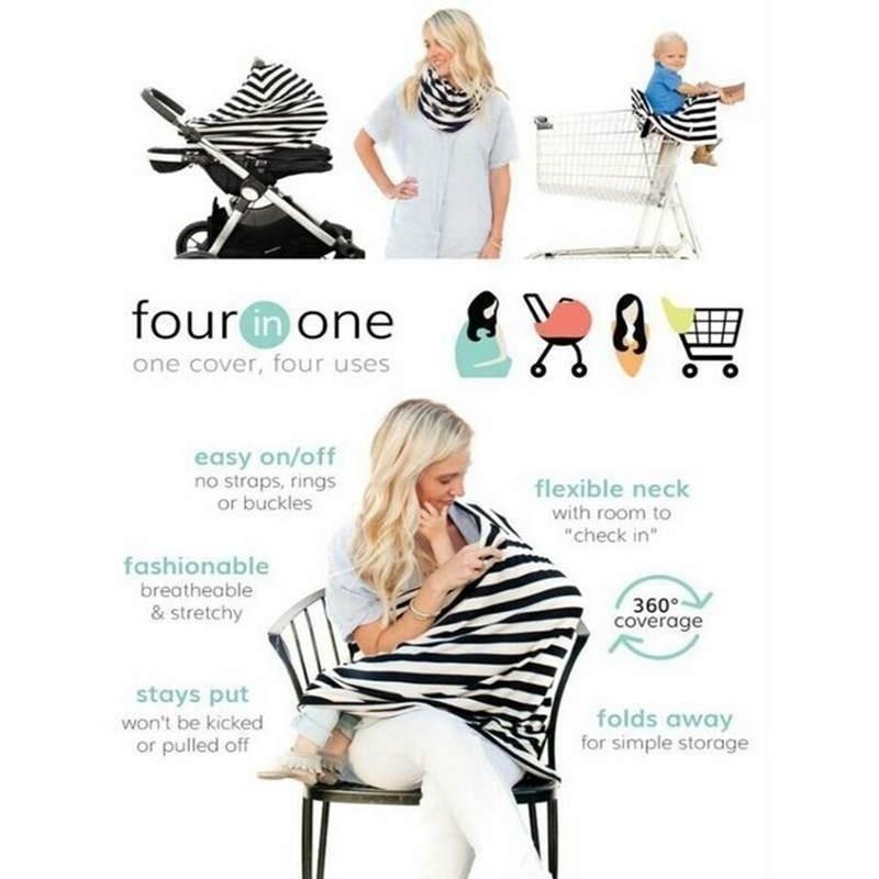 Striped Breastfeeding Cover Baby Car Seat Cover Breastfeeding Scarf Multipurpose Baby Stroller Cover