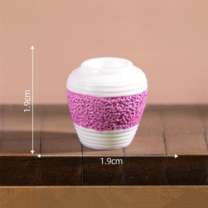 5PCS Cute Dollhouse Miniature Toy Colorful Patterned Vase Model Home DIY Decor Kids Play Toy Micro Landscape Ornaments Gifts