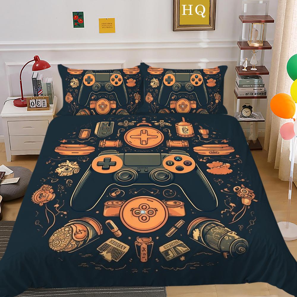 Männer Kühlen Bett Sets Spiel Griff Gedruckt Bettwäsche Abdeckung Anzug Polyester Kissen König Größe Bettdecke Luxus Hause Bettwäsche