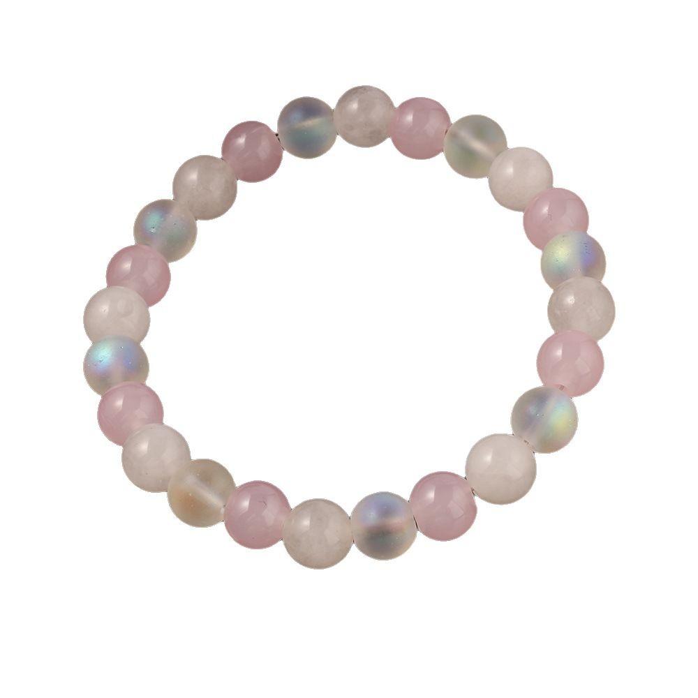 Festive Gifts Rose Quartz Labradorite Beaded Bracelet Soft Shiny Fashion Jewelry For Women Daily Wear Gift