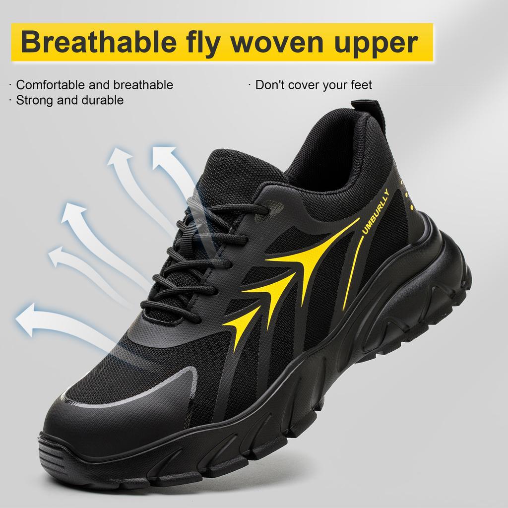 Men Steel Toe Safety Shoes Women Puncture Proof Work Shoes Man Industrial Work Safety Sneakers Breathable Protect Anti-smash Anti-stab Security Shoes