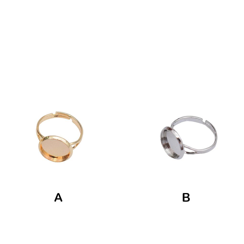 Brass Ring Base Portable DIY Fashionable Adjustable Open End Solid Color 12mm Jewelry Making Holder Findings Accessories