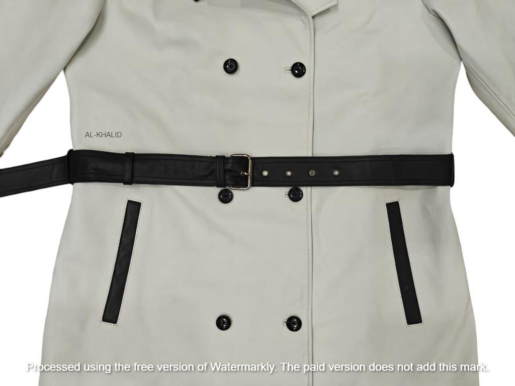 Jehněčí kůže Ručně šitý Dlouhý Párty Stylový Dámský Bílý Trenčkot Kůže Pravá